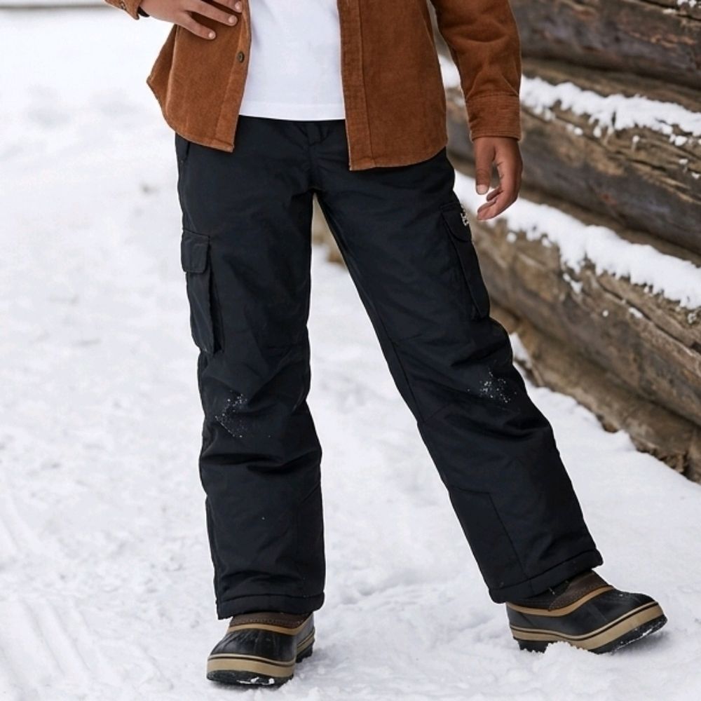 ZeroXposur Boys' S/8 Black Performance Snow Ski Pants Insulated Cargo Pockets